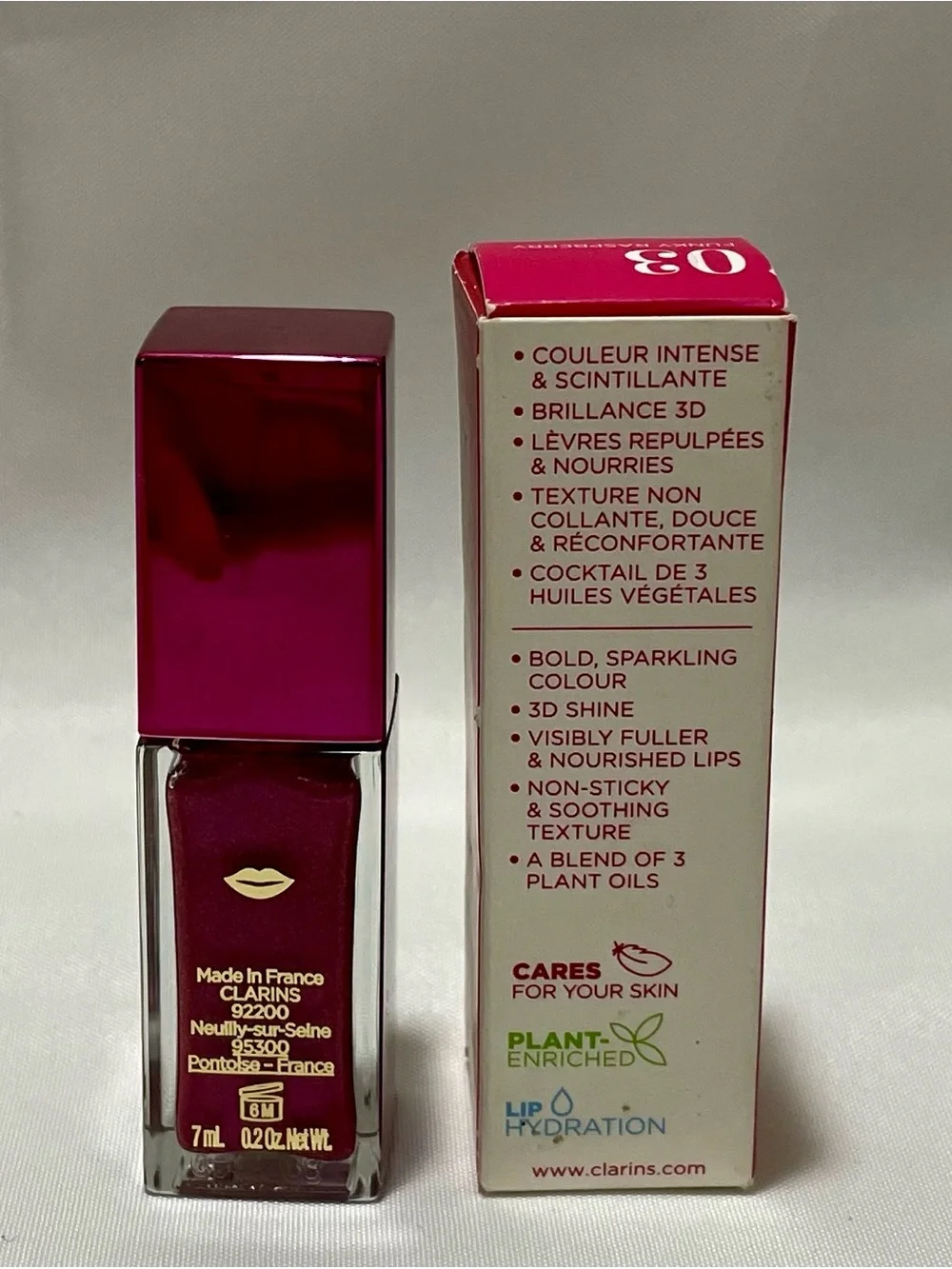 Clarins Lip Comfort Oil Shimmer: 03 Funky Raspberry - Shimmery Raspberry Pink